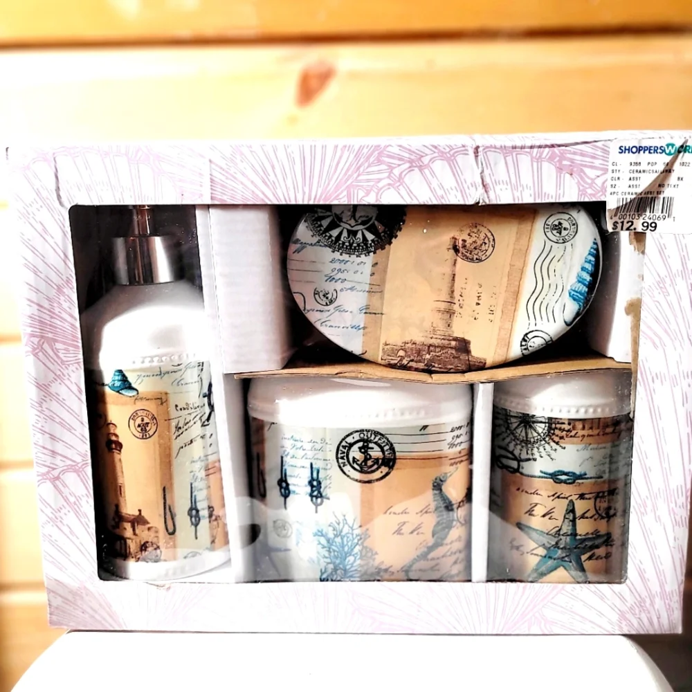 Sail Away Ceramic 4 Piece Bath Set